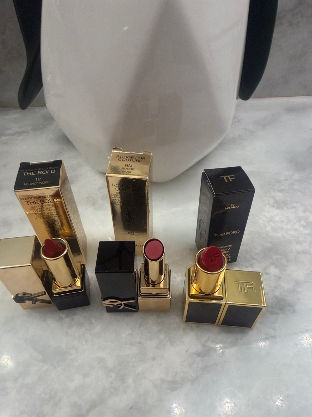 Yves Saint Laurent & Tom Ford Red and Pink Lipstick Set Bundle